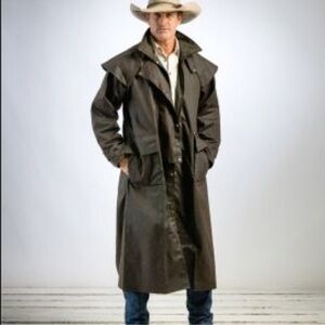 Driza-Bone Black Oilskin Riding Coat Duster Large